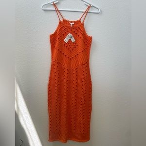 Aerie Crochet Halter Midi Dress